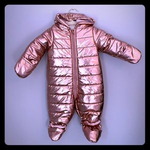 First Impressions girls rose gold snowsuit 3-6M